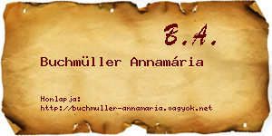 Buchmüller Annamária névjegykártya